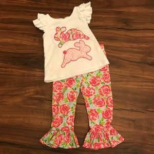 Floral bunny outfit